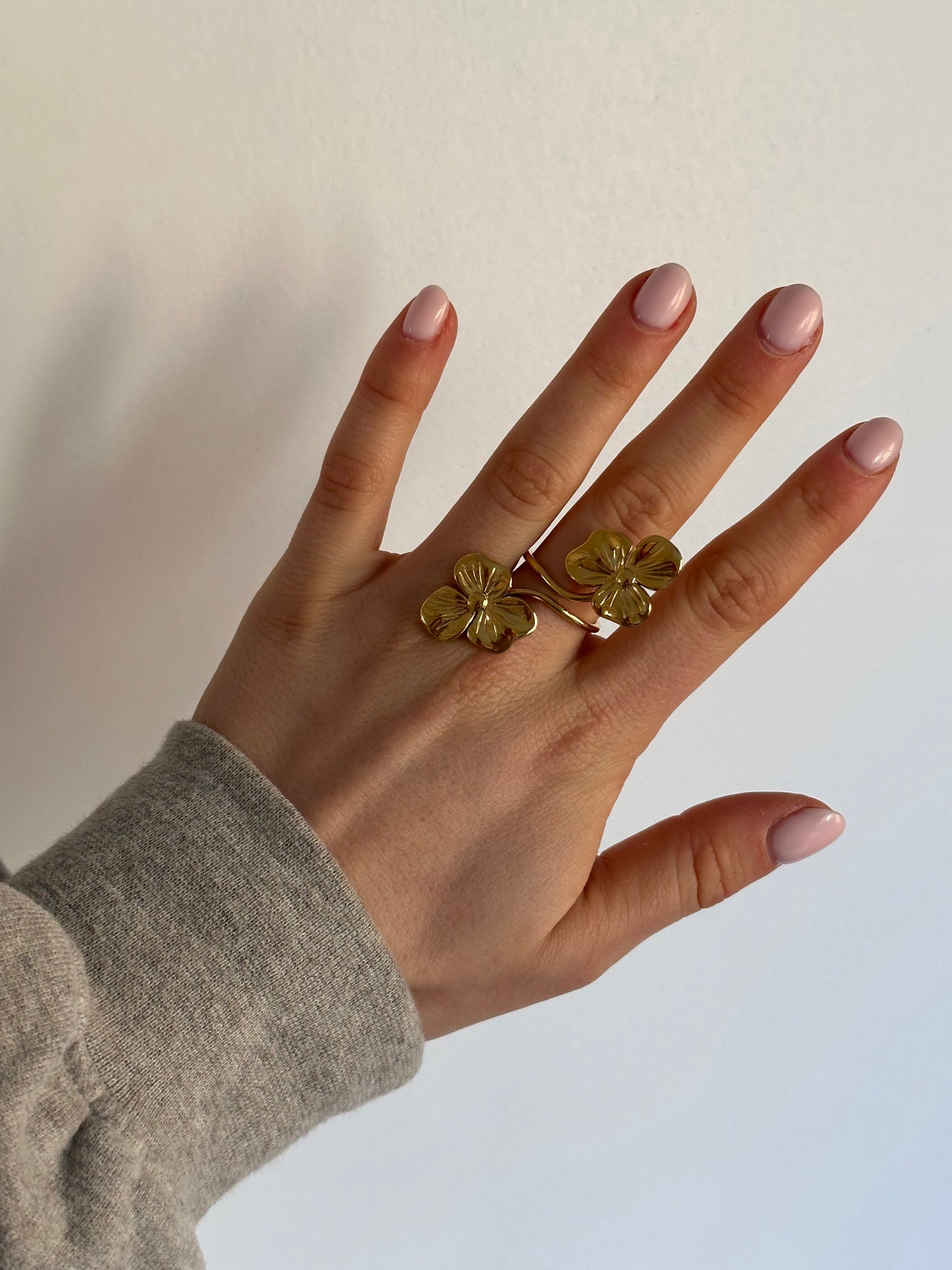 Livia Double Flower Ring