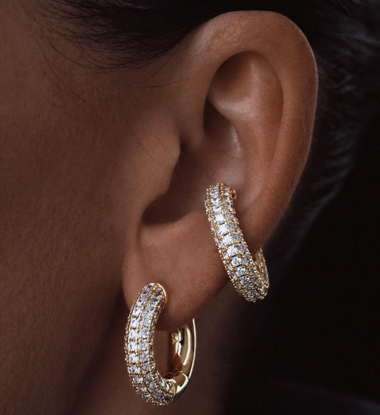 Chunky Diamond Kos Earcuff-Goud/Zilver