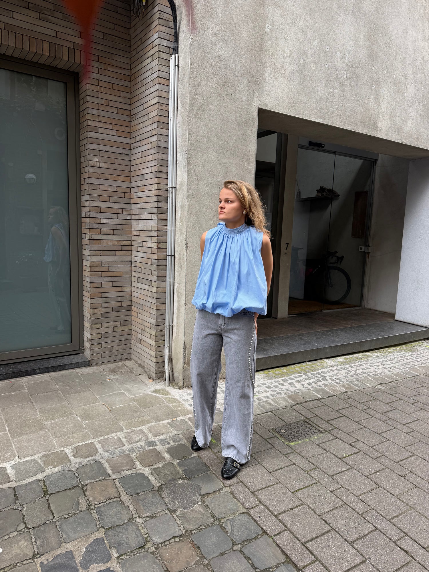 Maxime Bow Top Light Blue