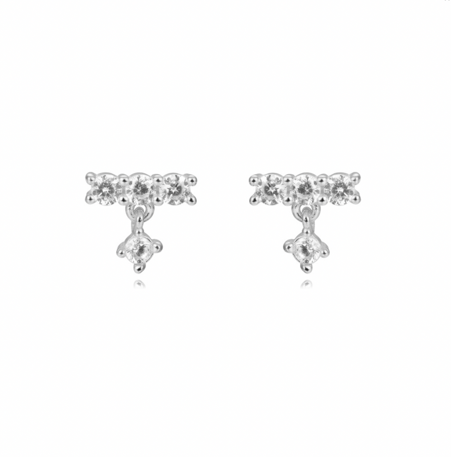 Tripple Diamond Earring-Goud/Zilver