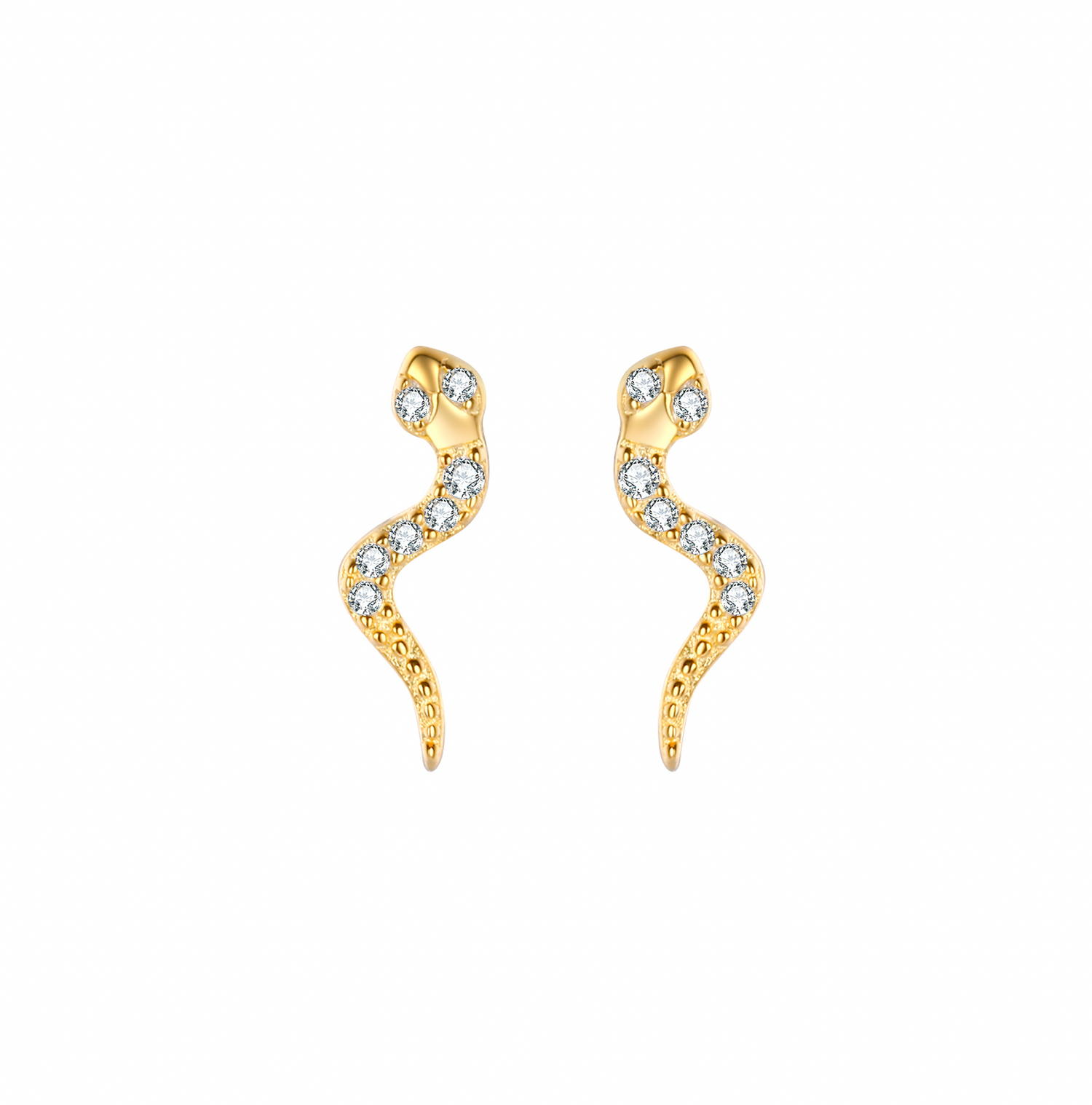 Little Diamond Snake Earring-Goud/Zilver