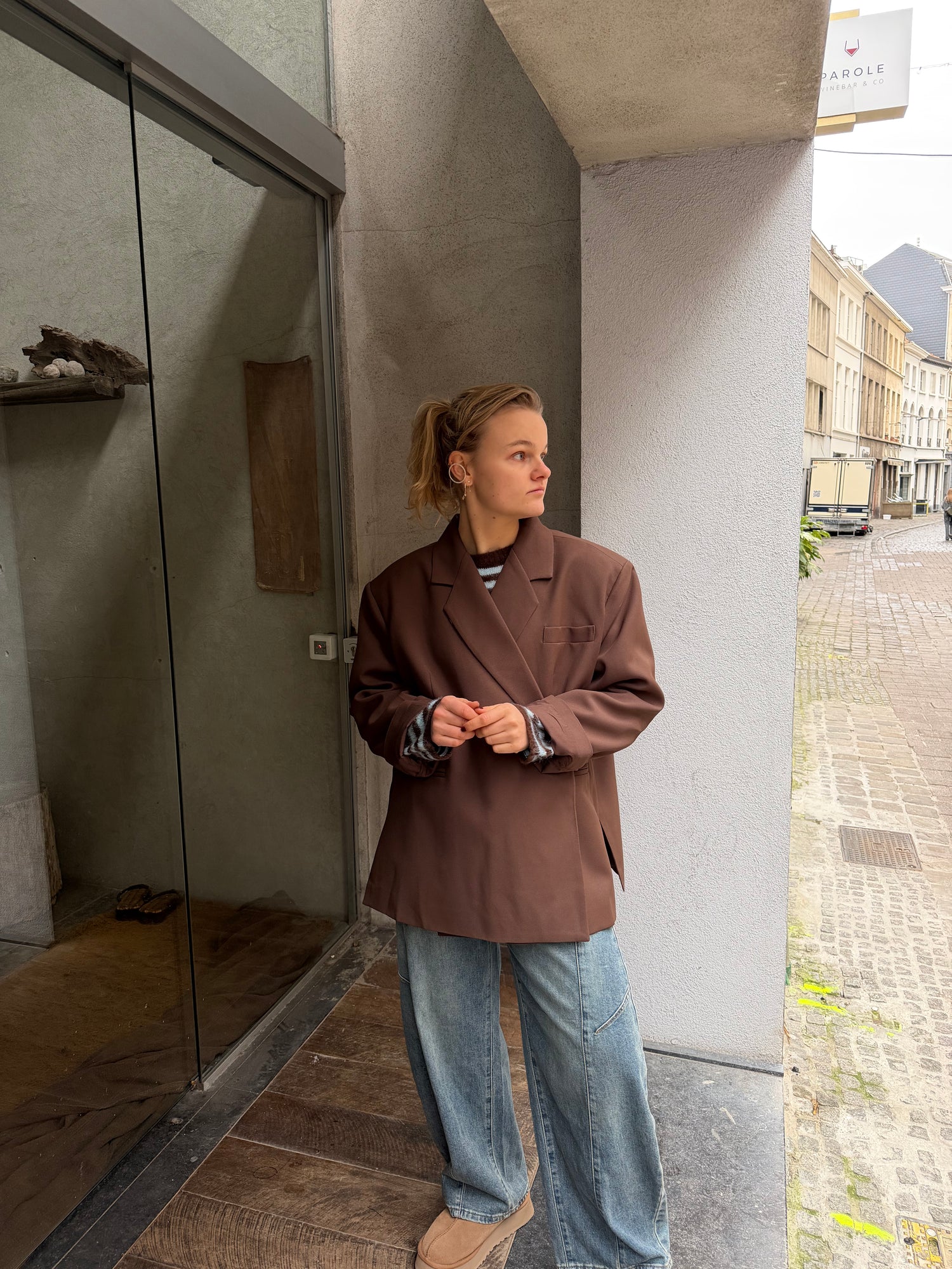Julie Oversized Brown Blazer