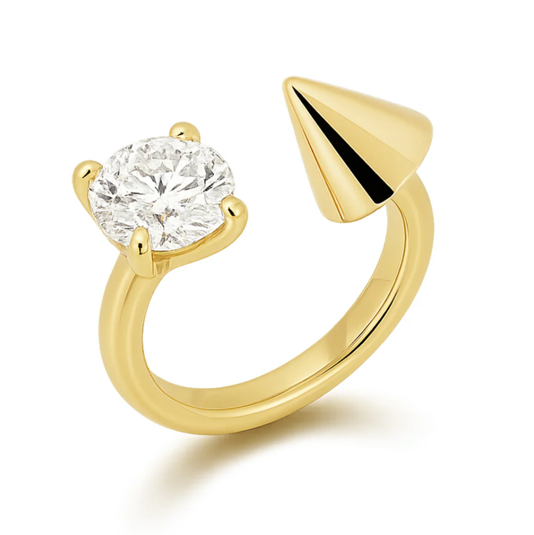 Spike Diamond Ring-Goud/Zilver