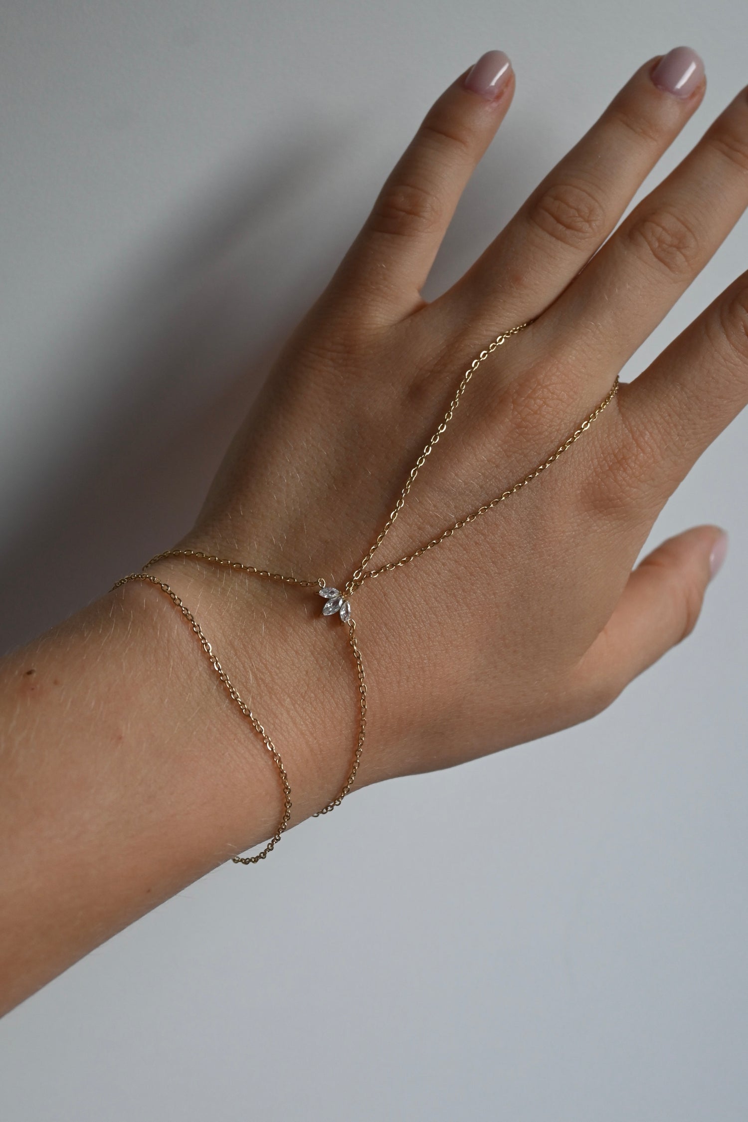 Lotus Flower Handchain-Goud/Zilver