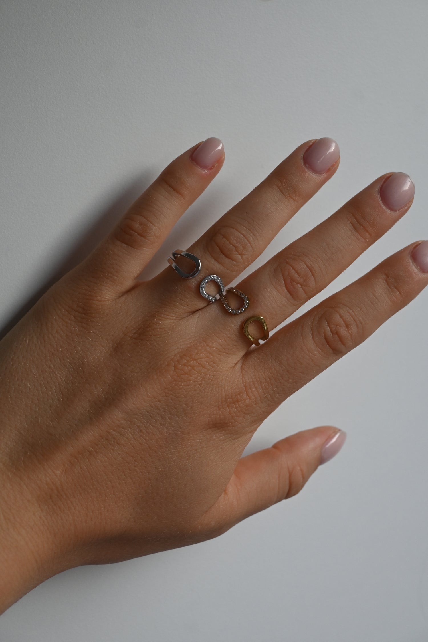 Diamond Open Woven Ring-Goud/Zilver