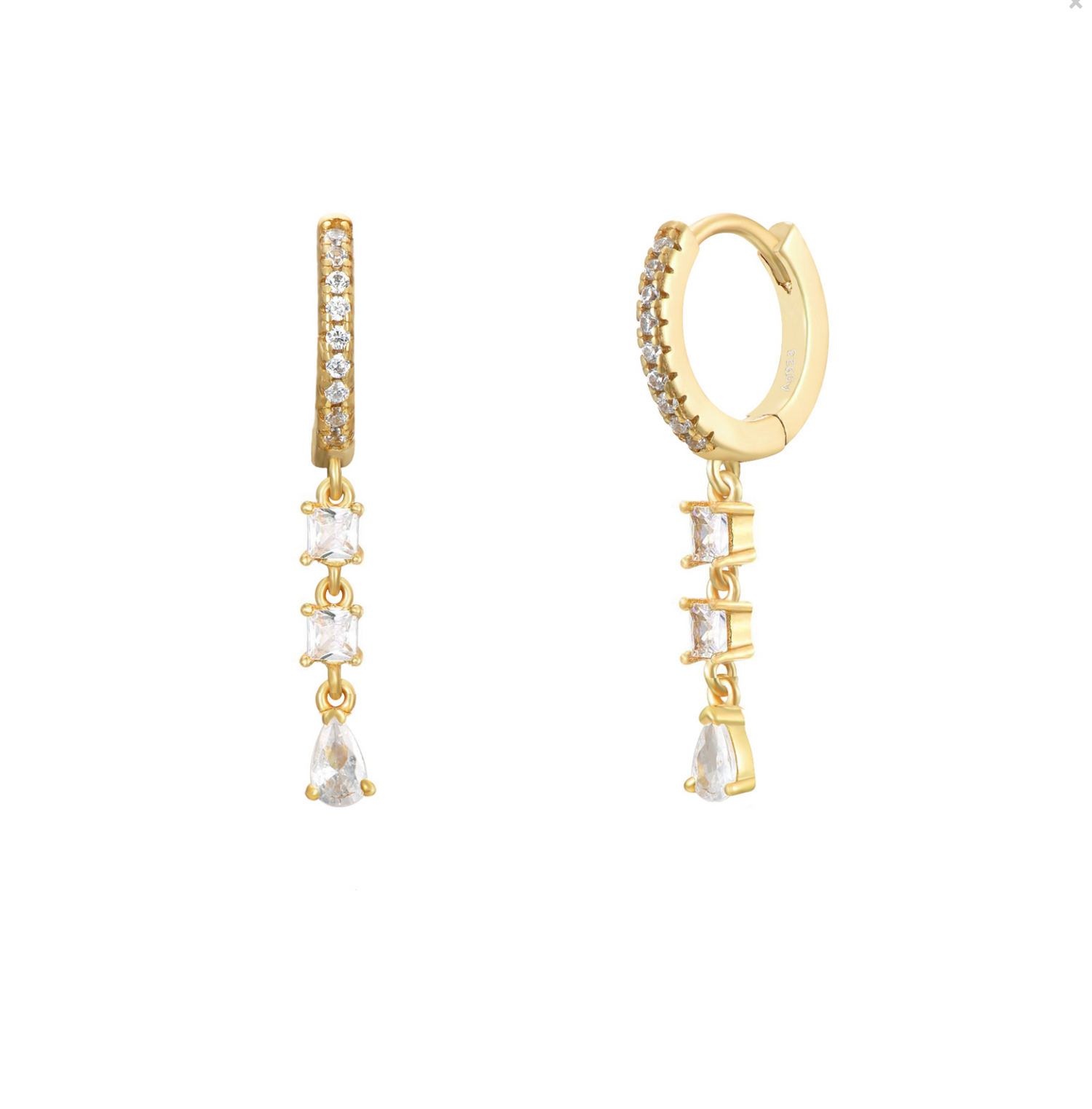 Double Diamond Square Earring