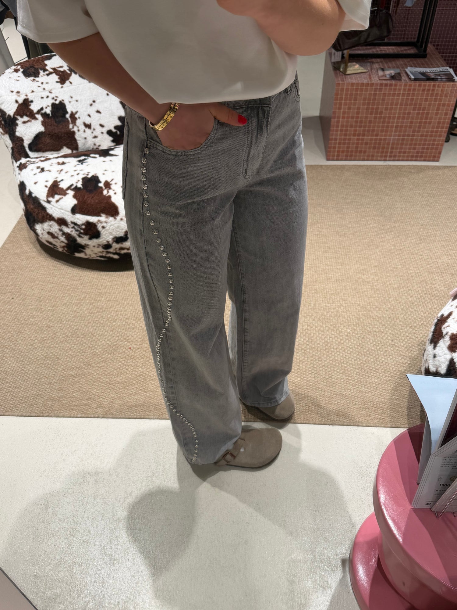 Zizi Wide Leg Jeans Grey