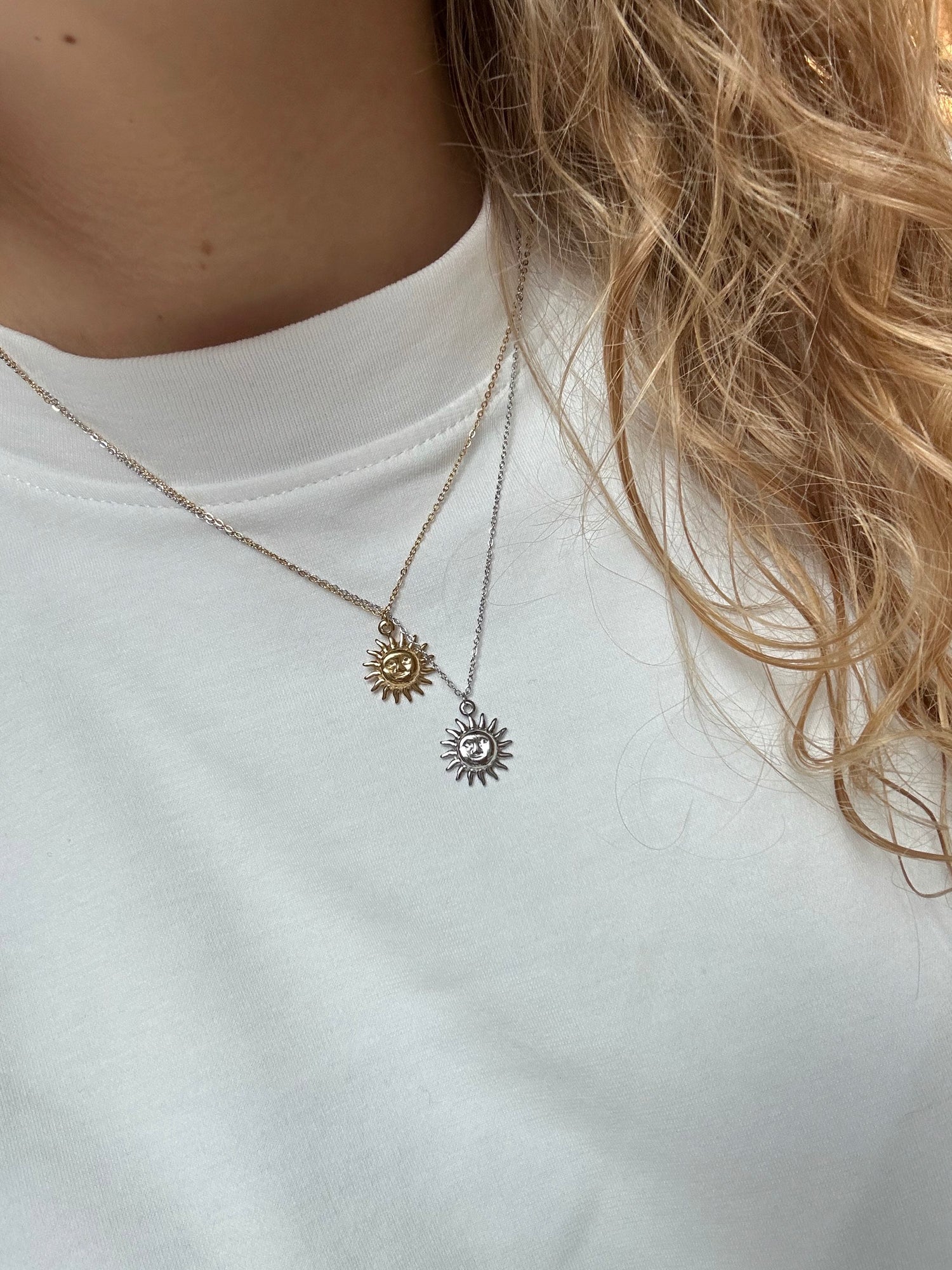 Little Sun Necklace-Goud/Zilver