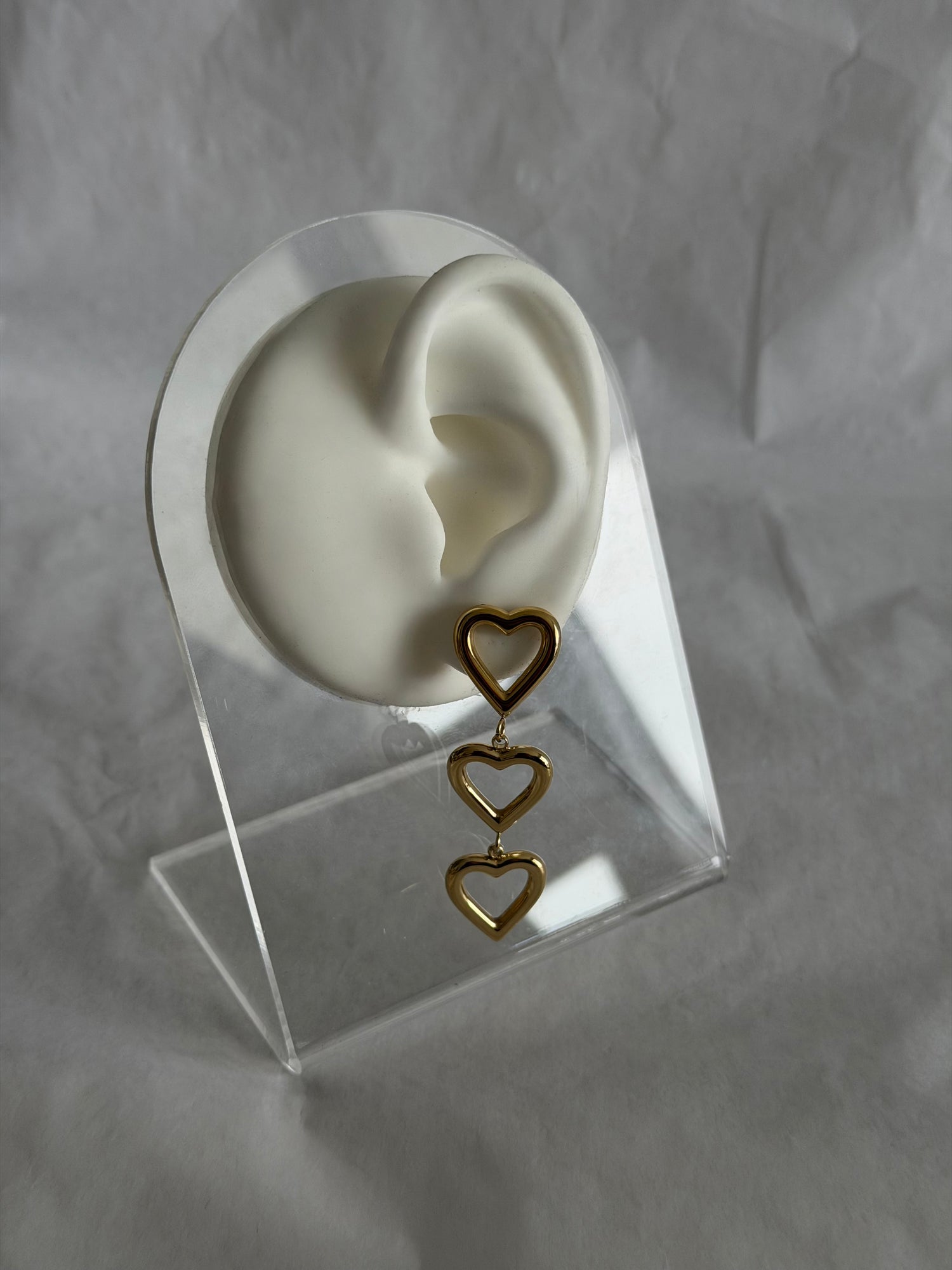 Triple Heart Earrings-Goud/Zilver