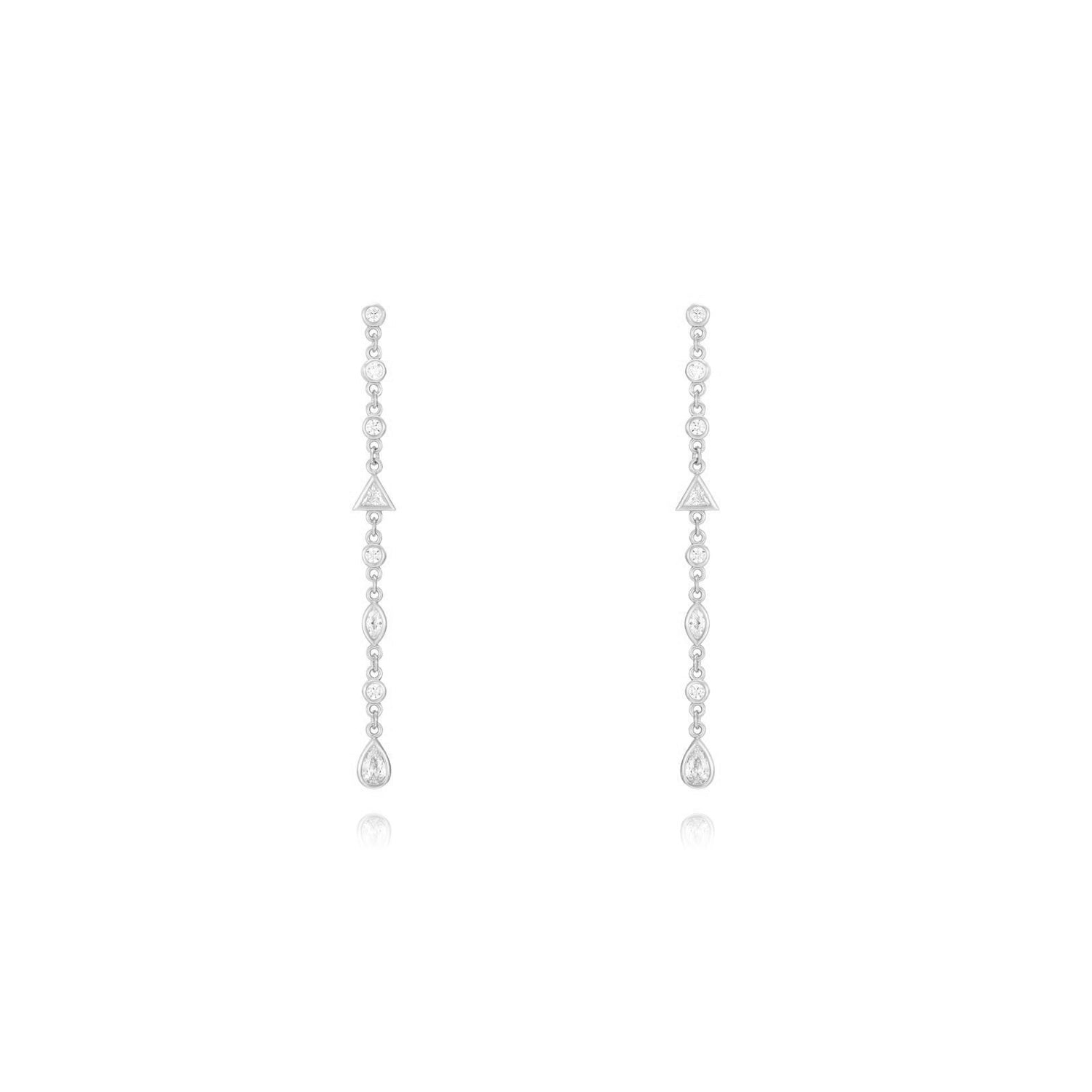 Noa Diamond Drop Earring-Goud/Zilver
