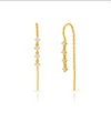 Four Falling Diamond Chain Earring-Goud/Zilver