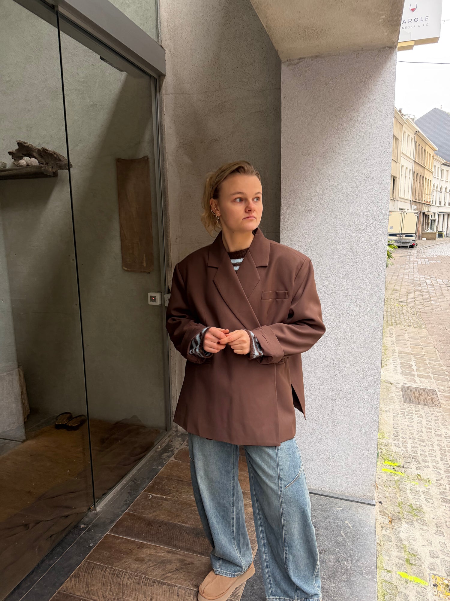 Julie Oversized Brown Blazer