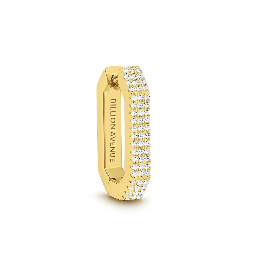 Octa Max Short Diamond Earring-Goud/Zilver