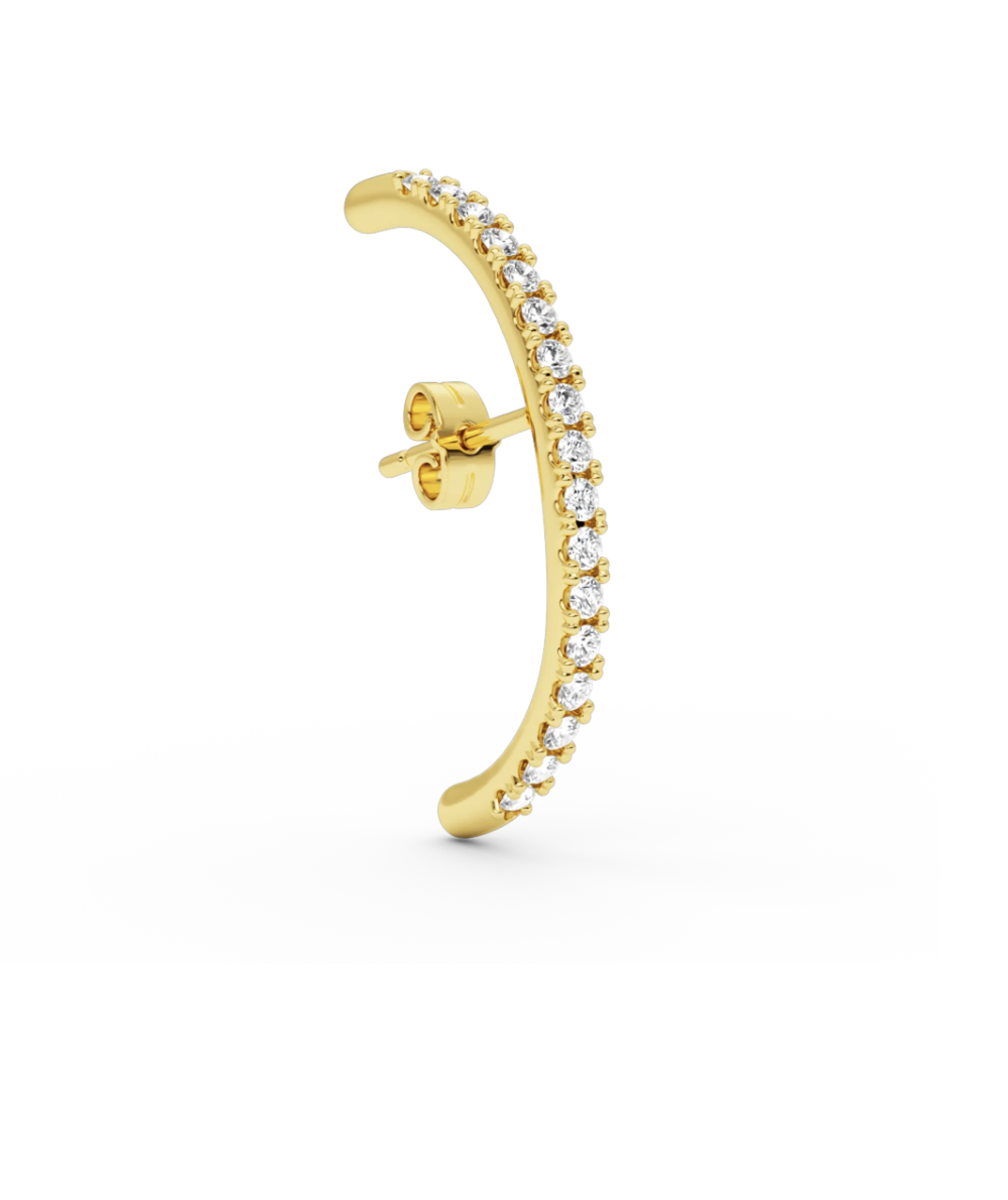 BA Long Diamond Hug Earstud-Goud/Zilver
