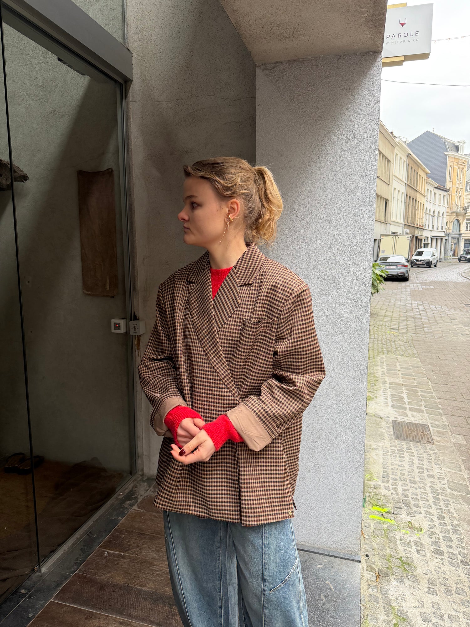 Julie Oversized Chequered Blazer