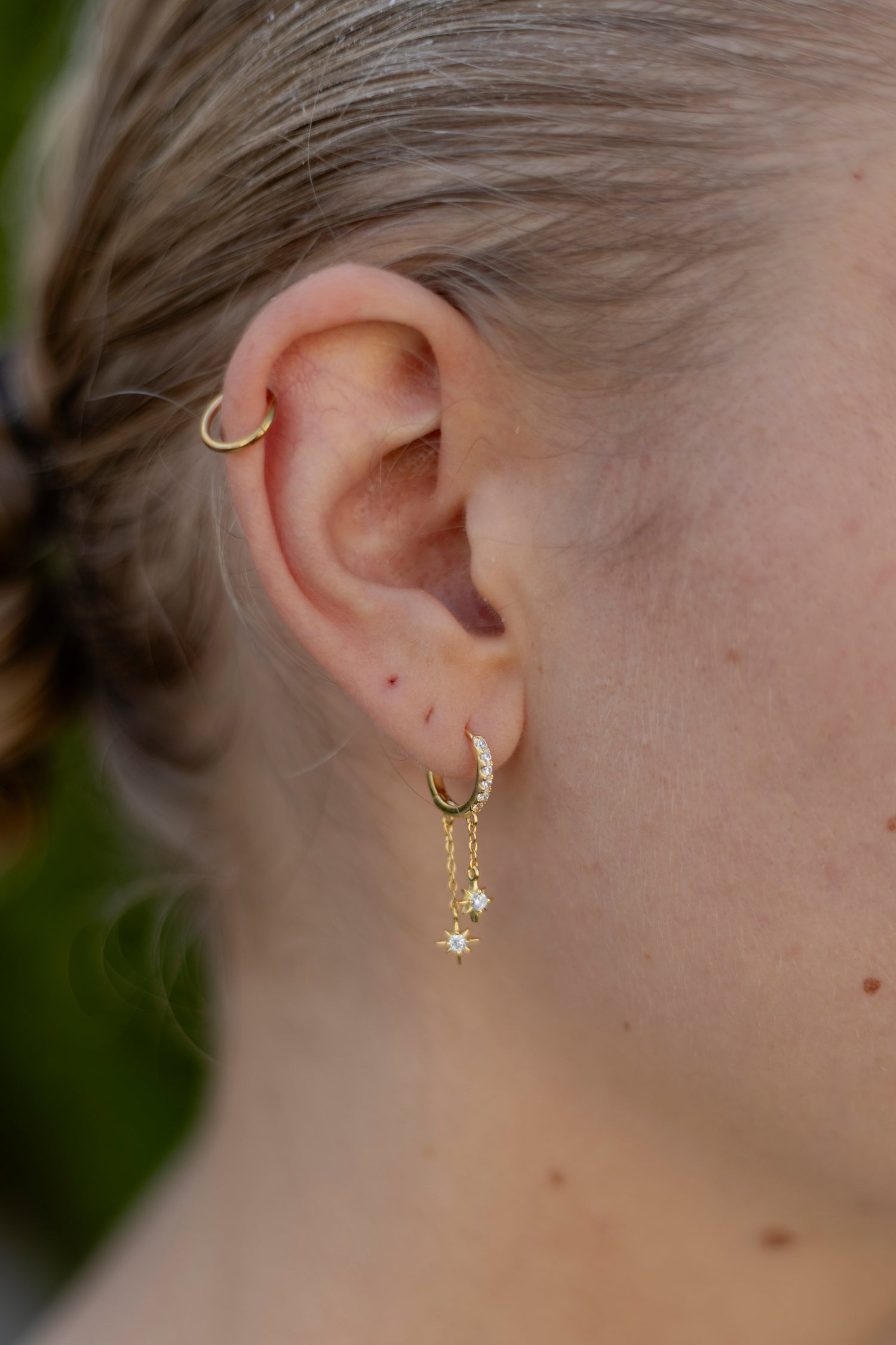 Double Diamond Star Earring
