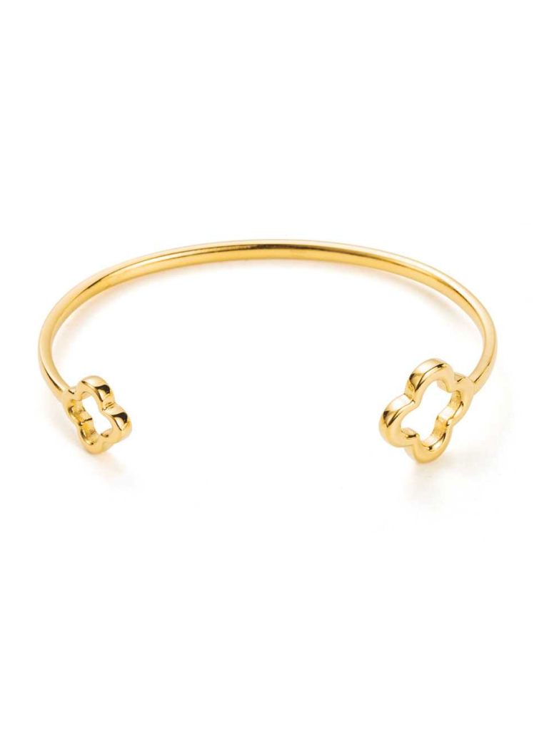 Double Clover Bracelet-Goud/Zilver