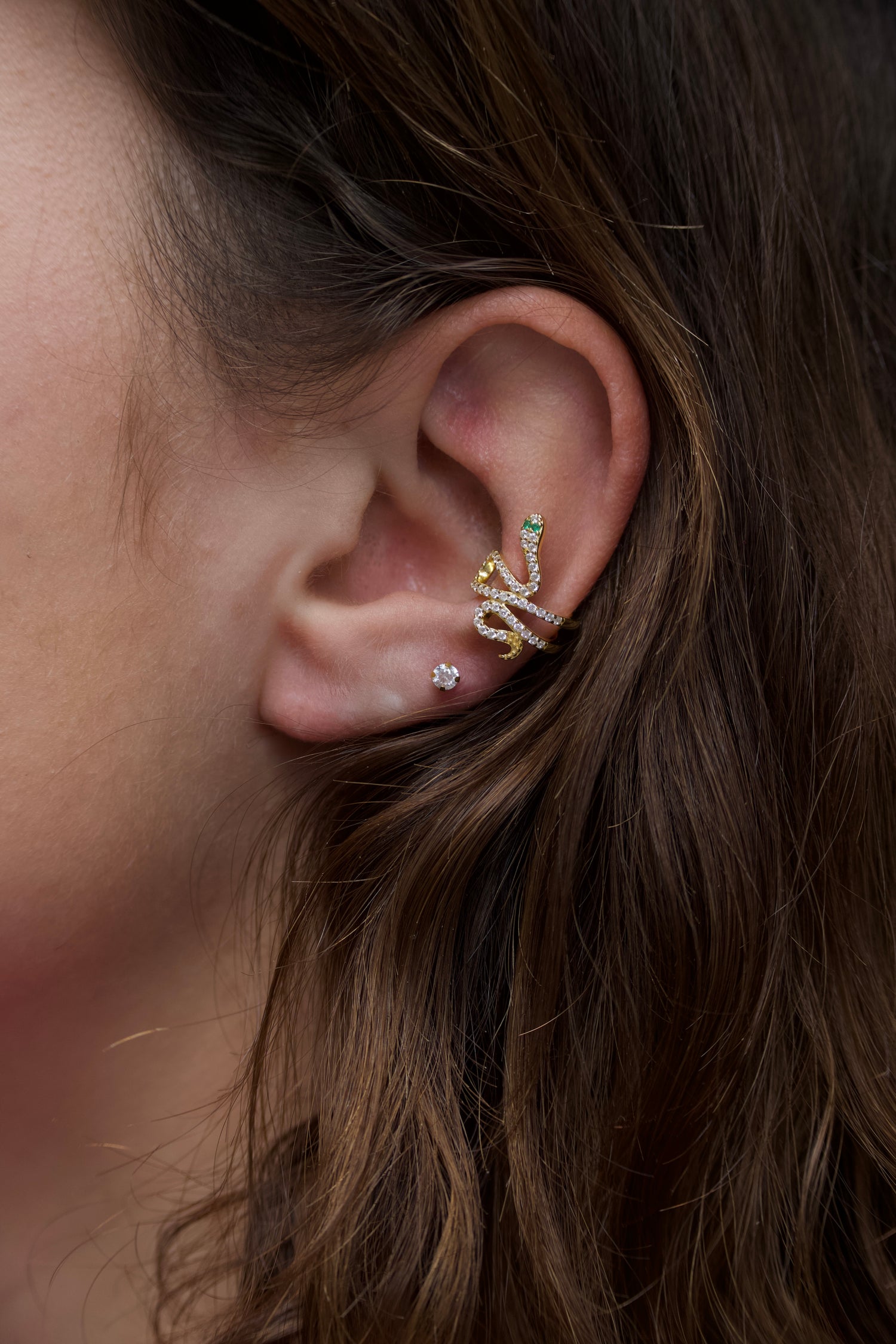 Diamond Snake Earcuff