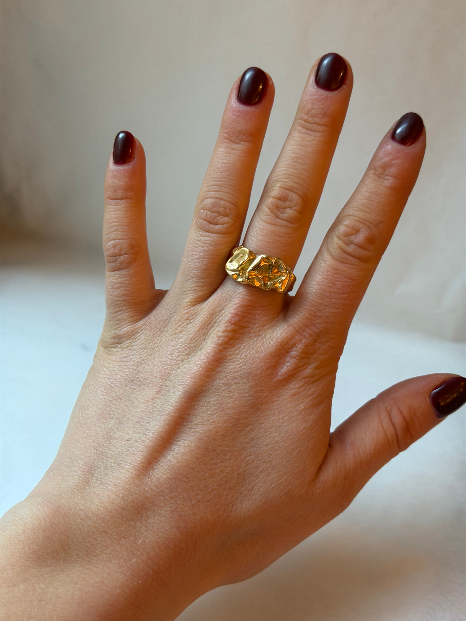 Big Lena Golden Irregular Ring
