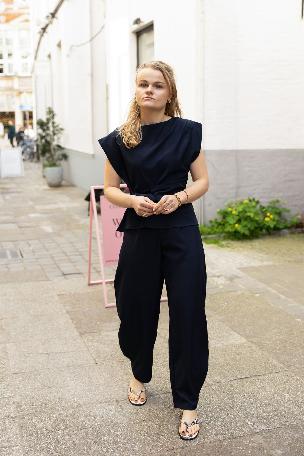 Nour Costume Pantalon Marine Blue