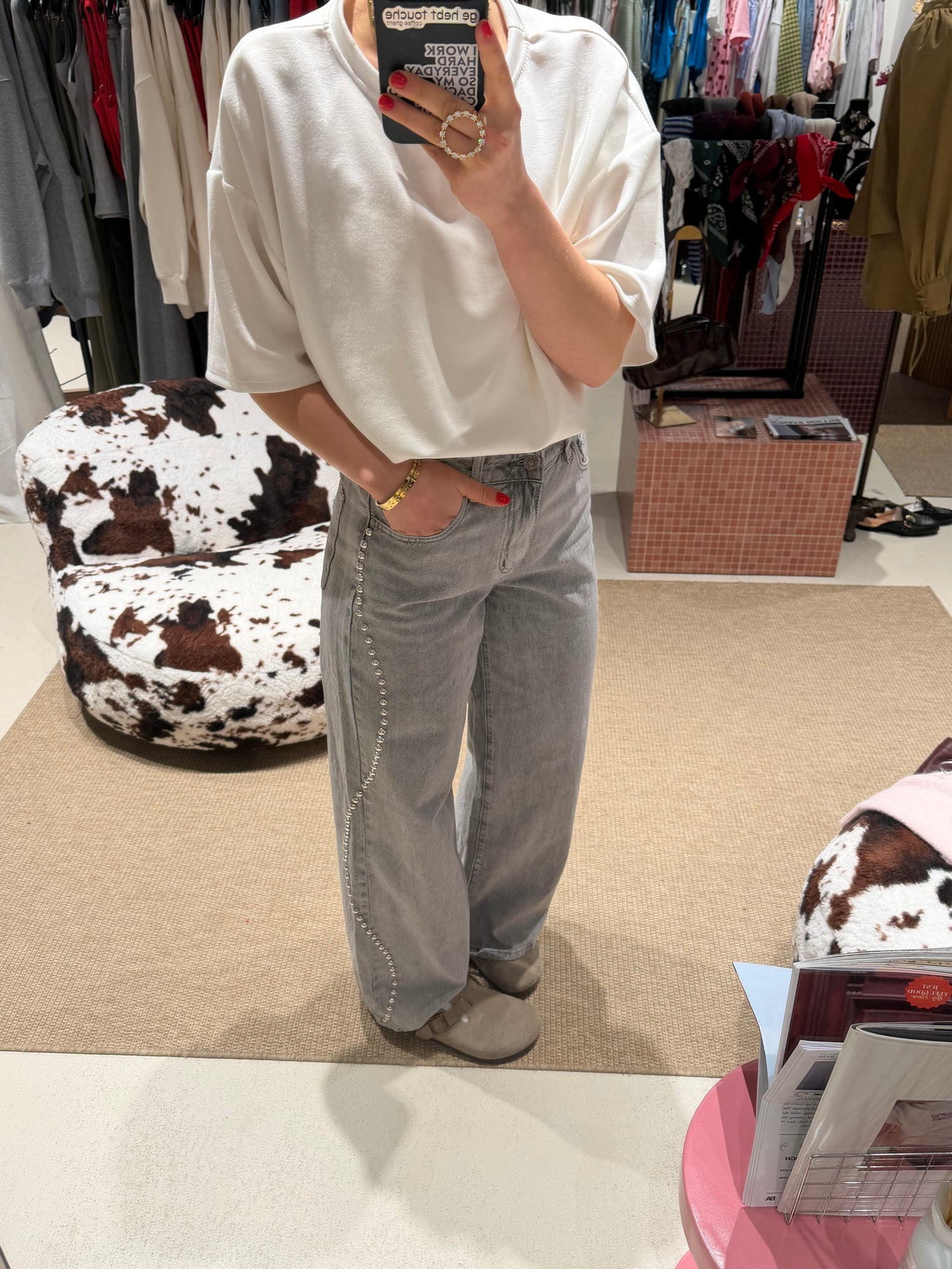 Zizi Wide Leg Jeans Grey