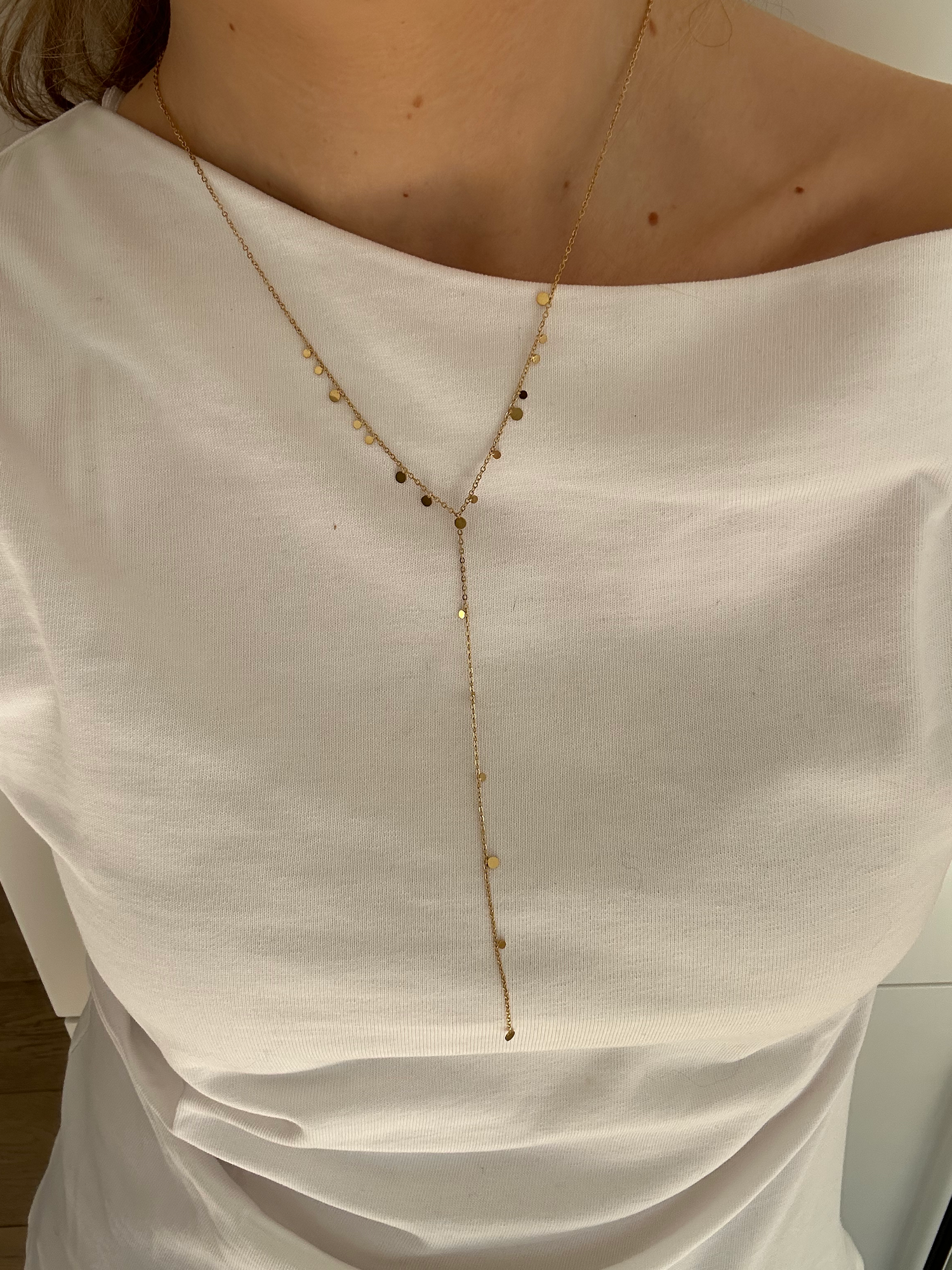 Little medaillon Y-Necklace-Goud/Zilver