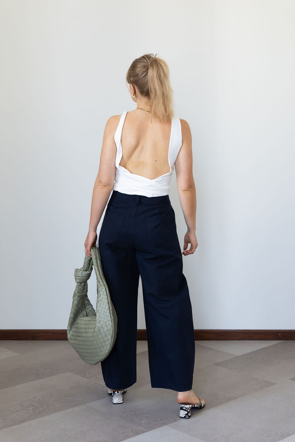 Ally Barrel Pantalon Marine Blue