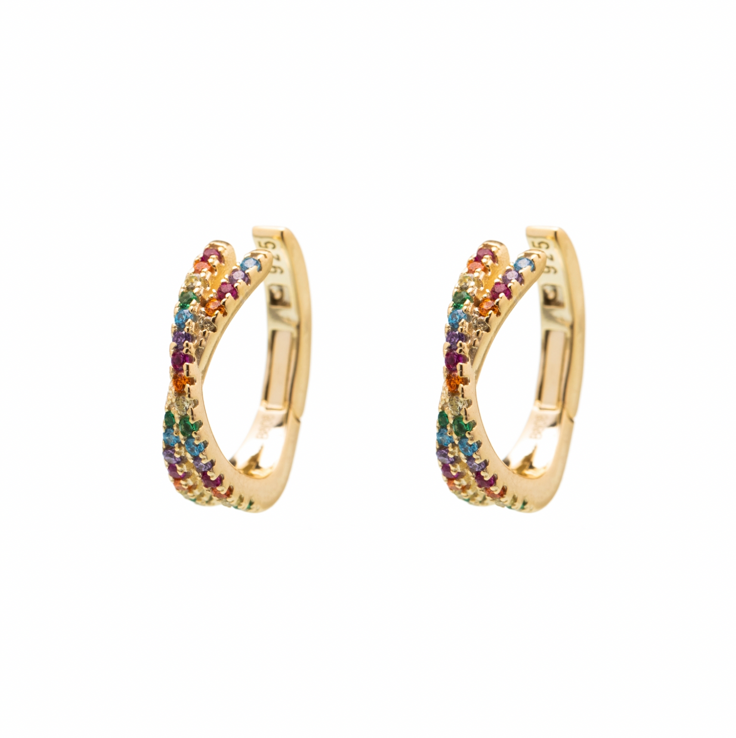 Multi Diamond Cross Ear Cuff
