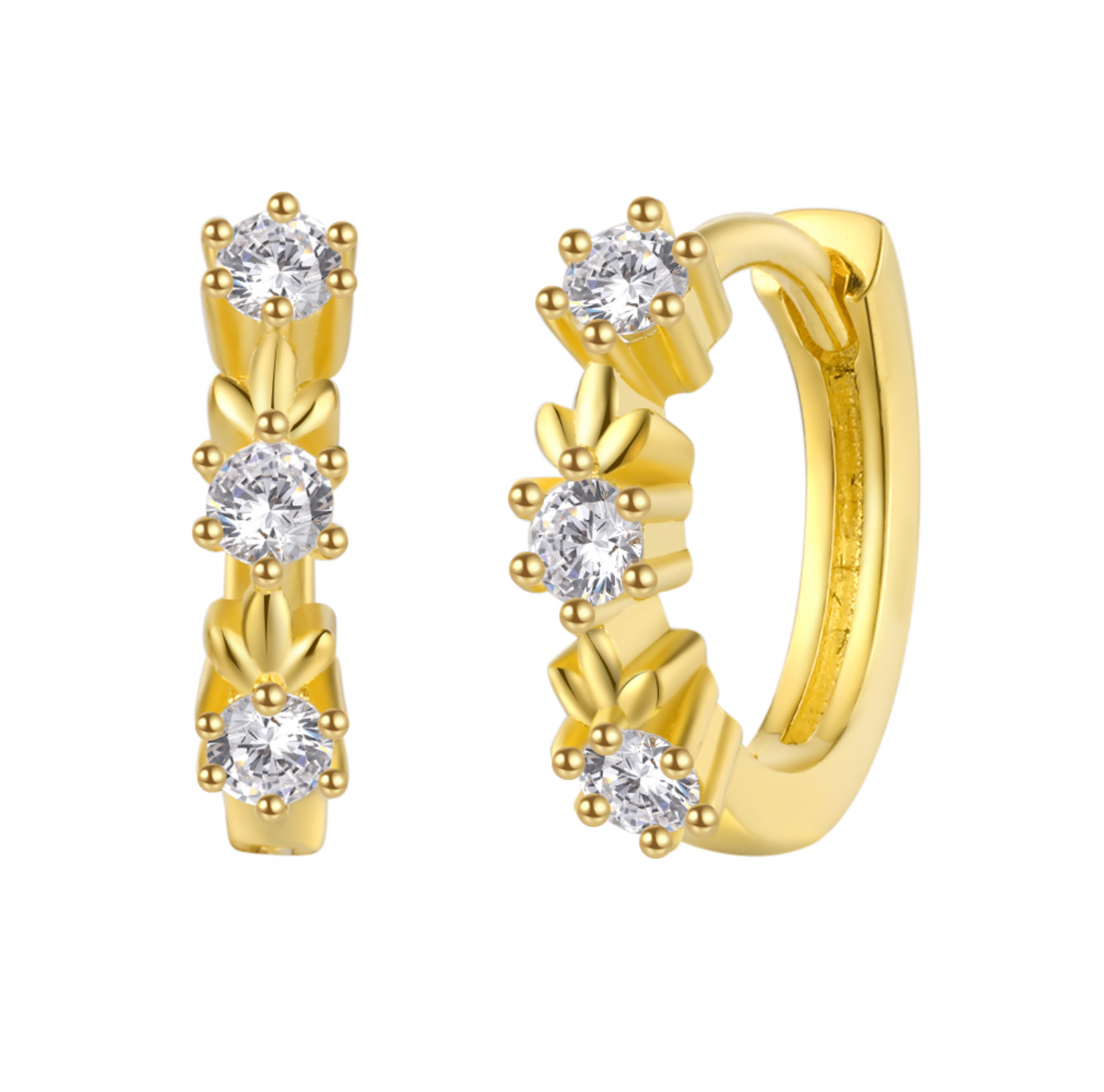 Tripple  Diamond Hoop Earring- Verschillende kleuren