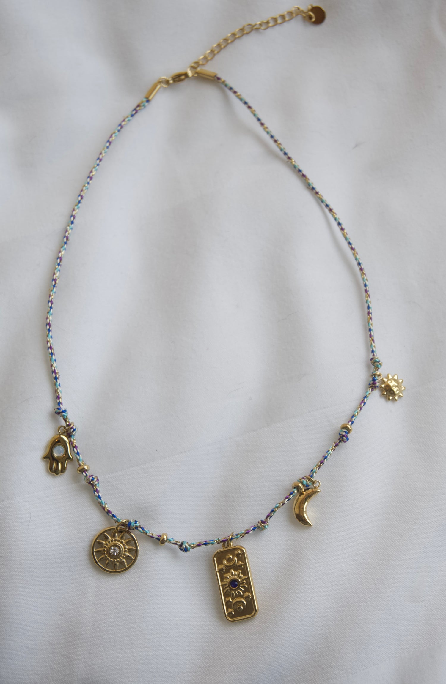 Astro Cord Card Necklace-Blue