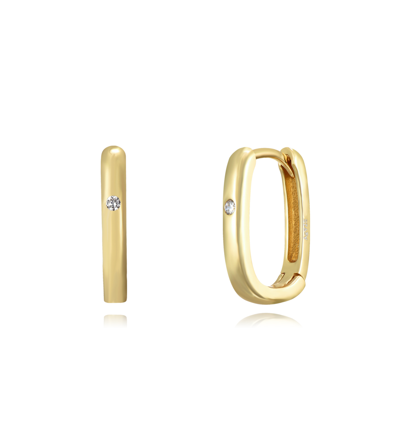 Rectangle Earring-Goud/Zilver