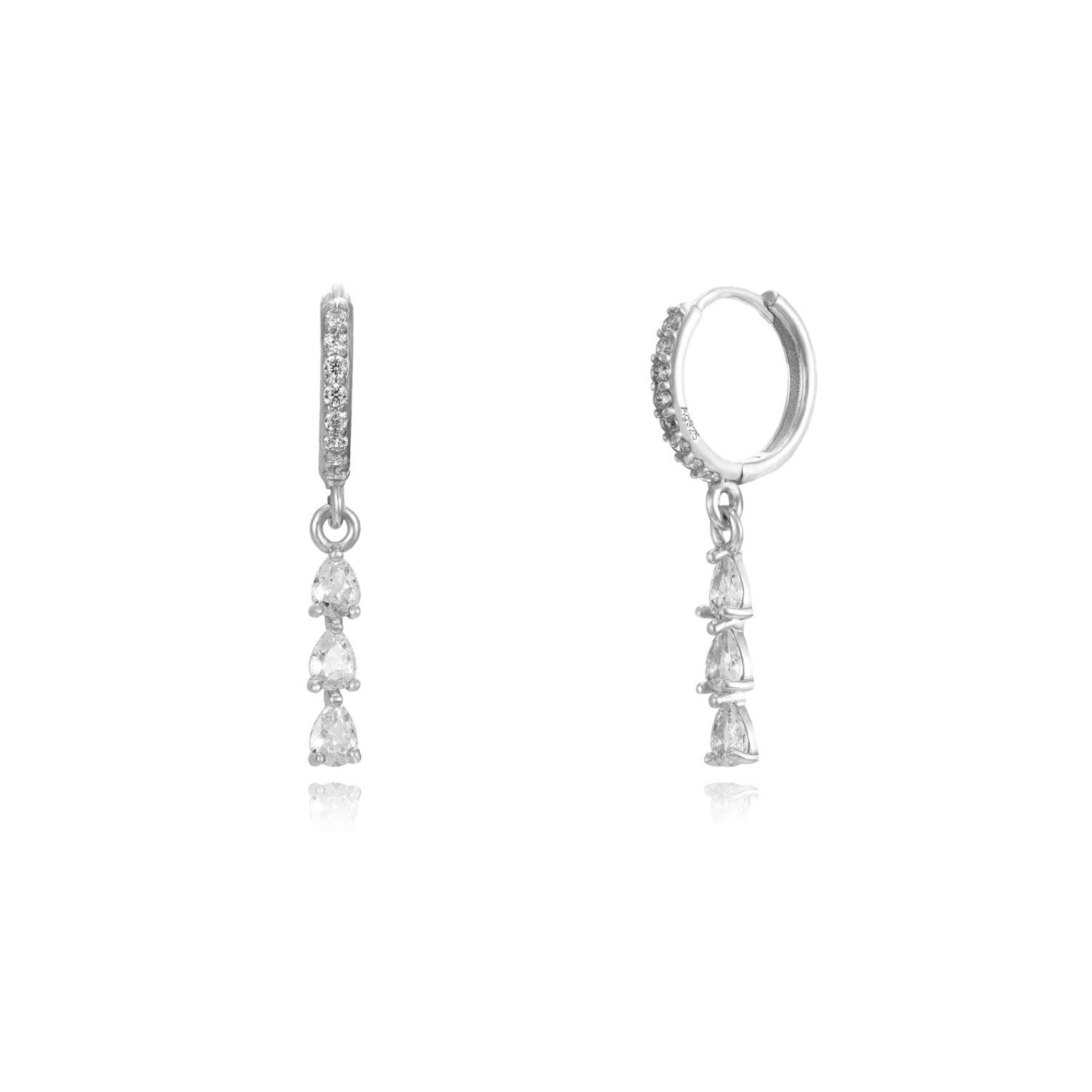 Diamond Drops Earrings-Goud/Zilver