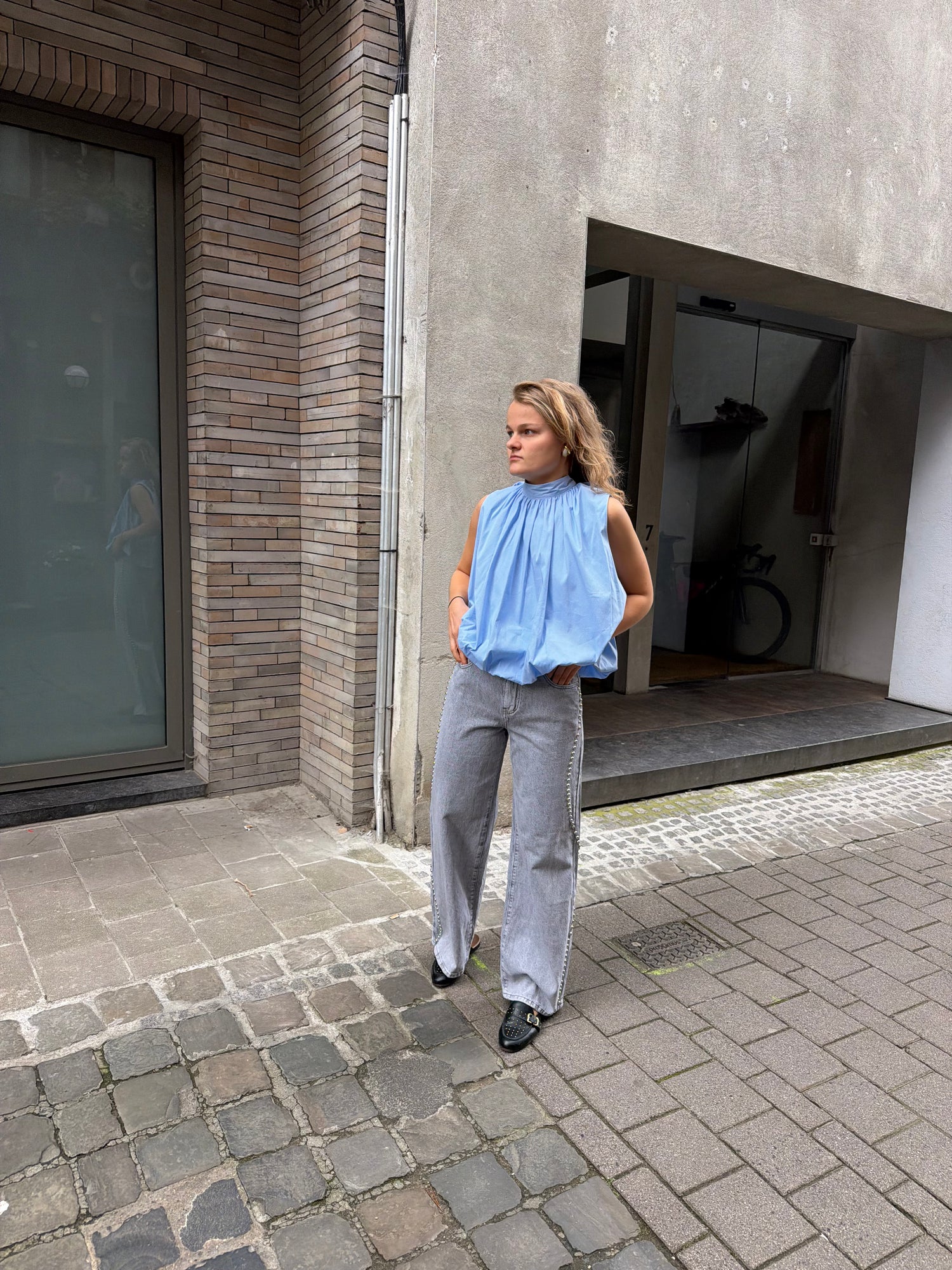 Maxime Bow Top Light Blue