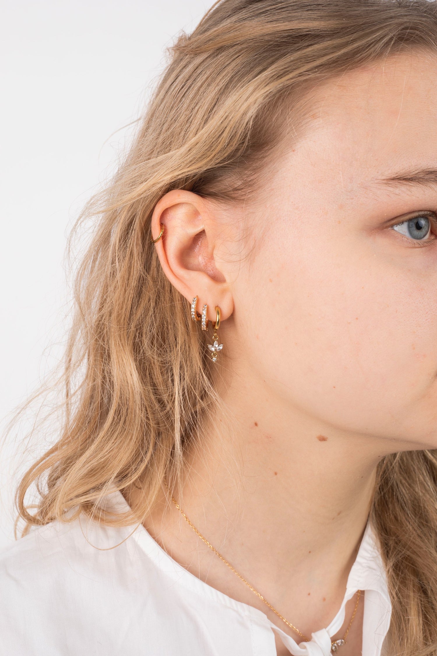 Lotus Flower Star Earring-Goud/Zilver