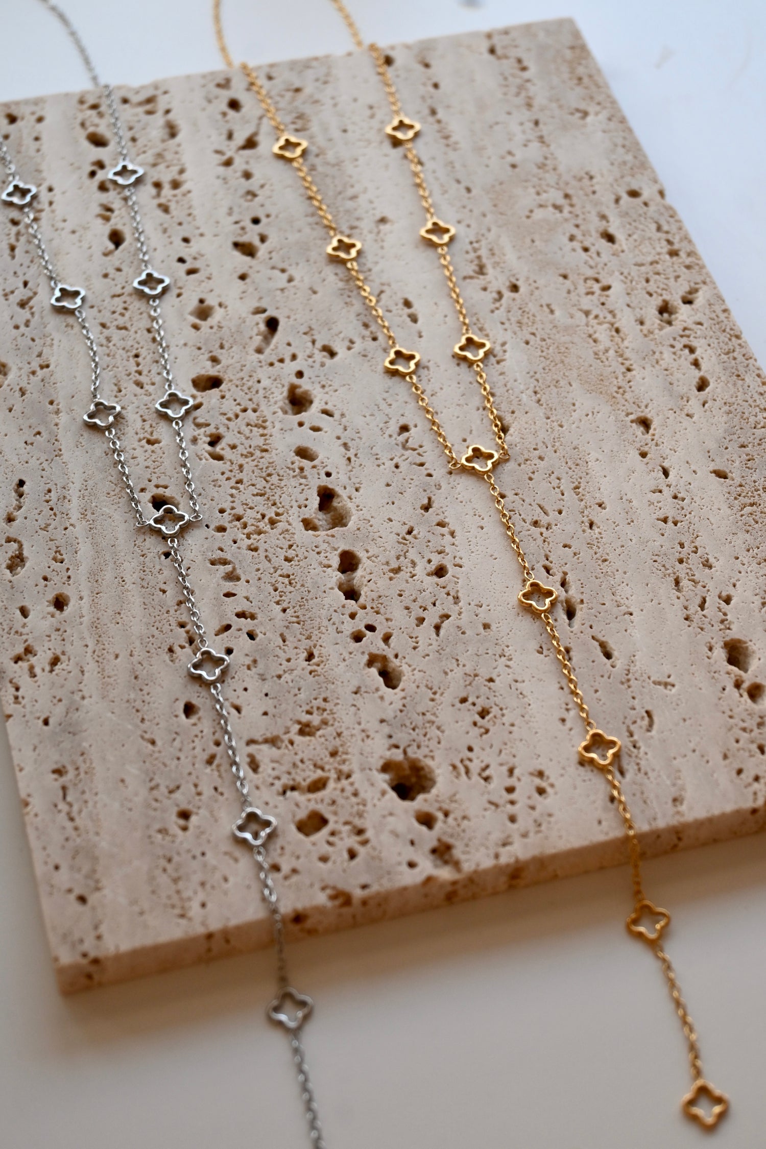 Clover Y Necklace-Goud/Zilver