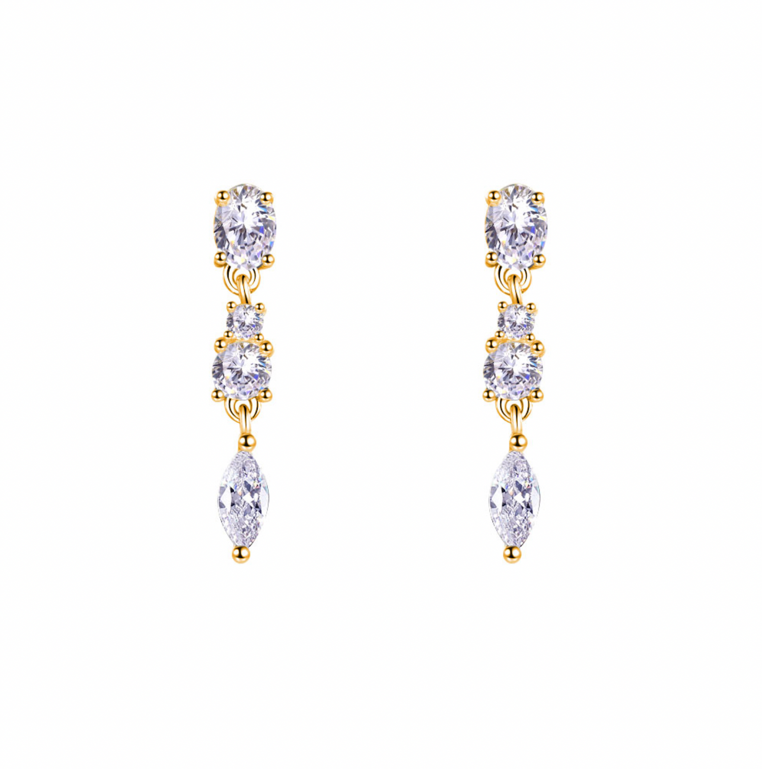 Tripple Diamond Falling Earring