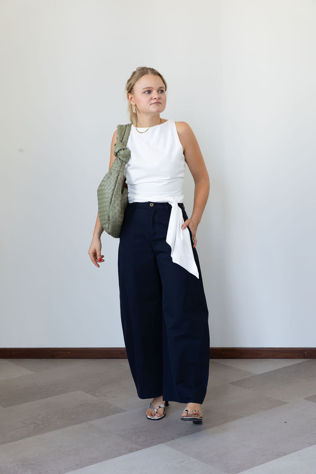 Ally Barrel Pantalon Marine Blue