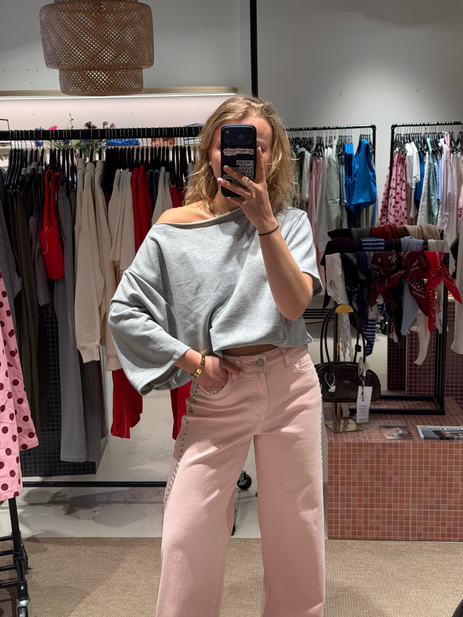 Zoey One Shoulder Top Grey