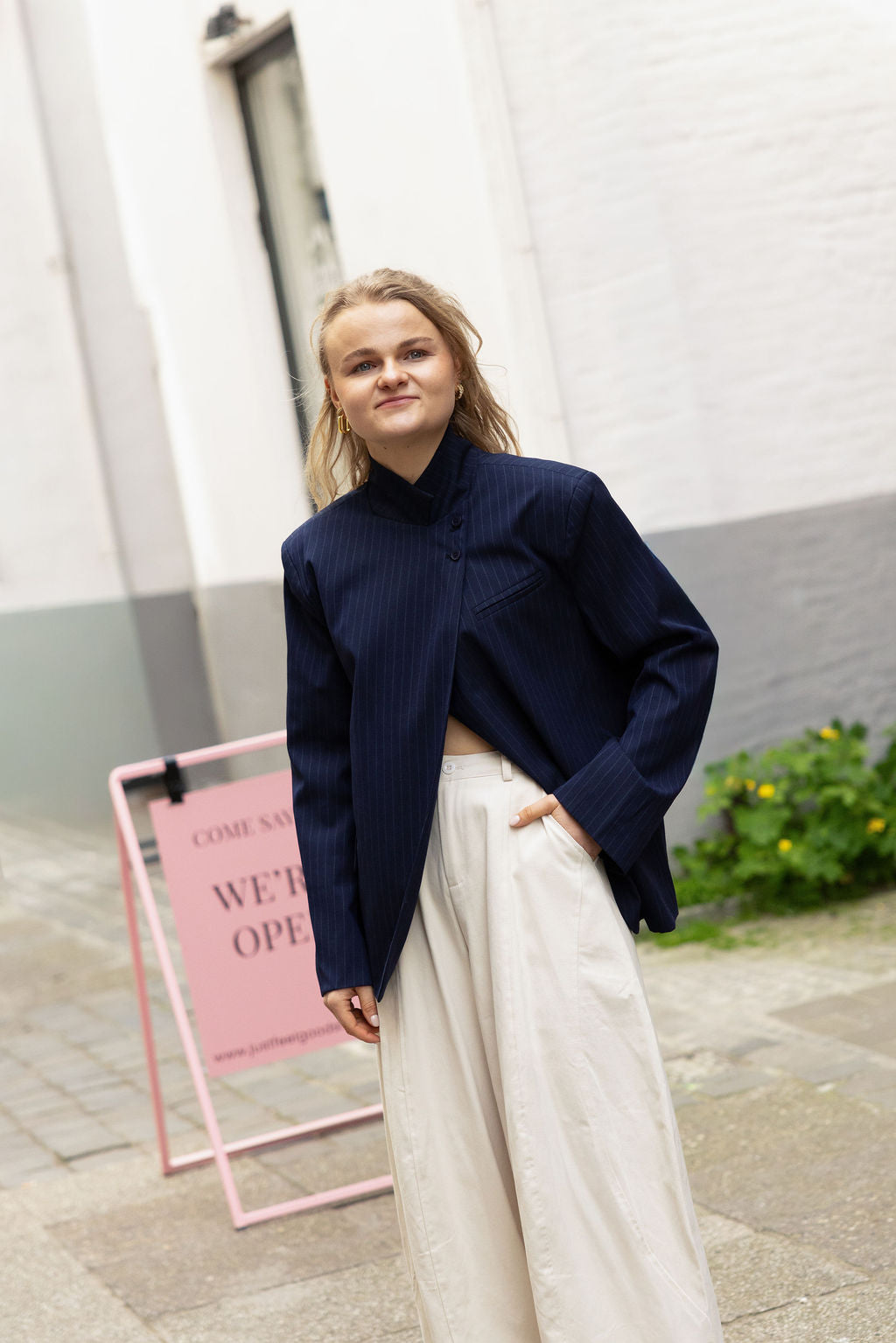 June Striped Blazer Blue