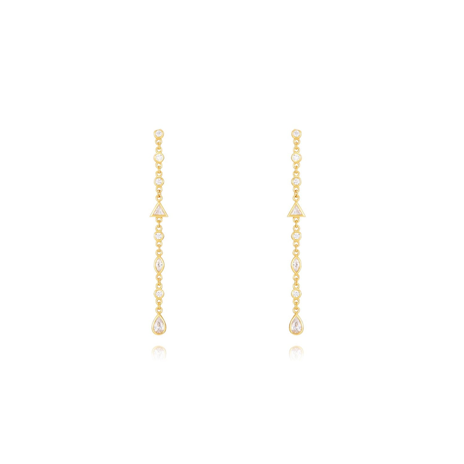 Noa Diamond Drop Earring-Goud/Zilver