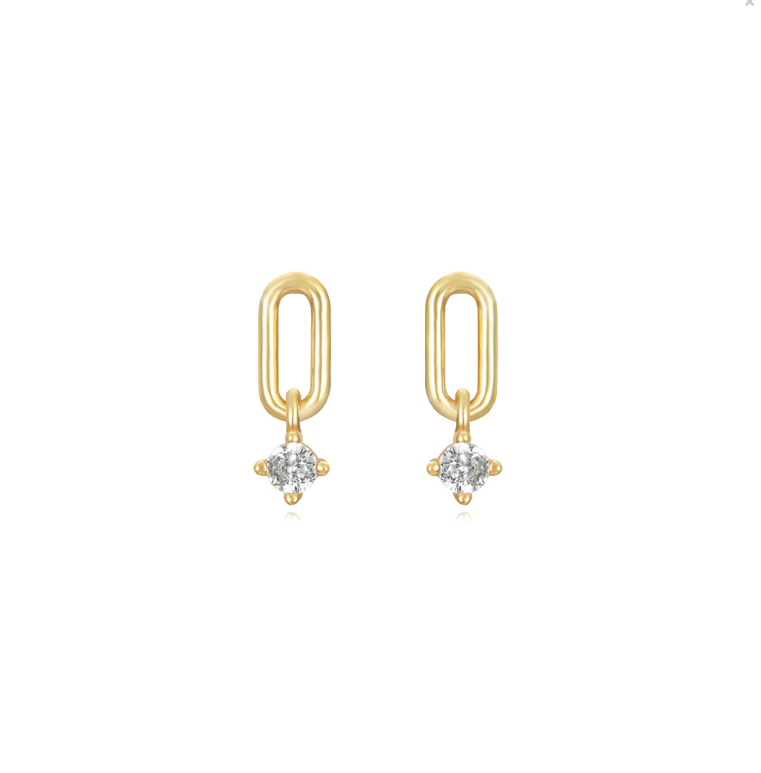 Diamond Oval Stud Earring
