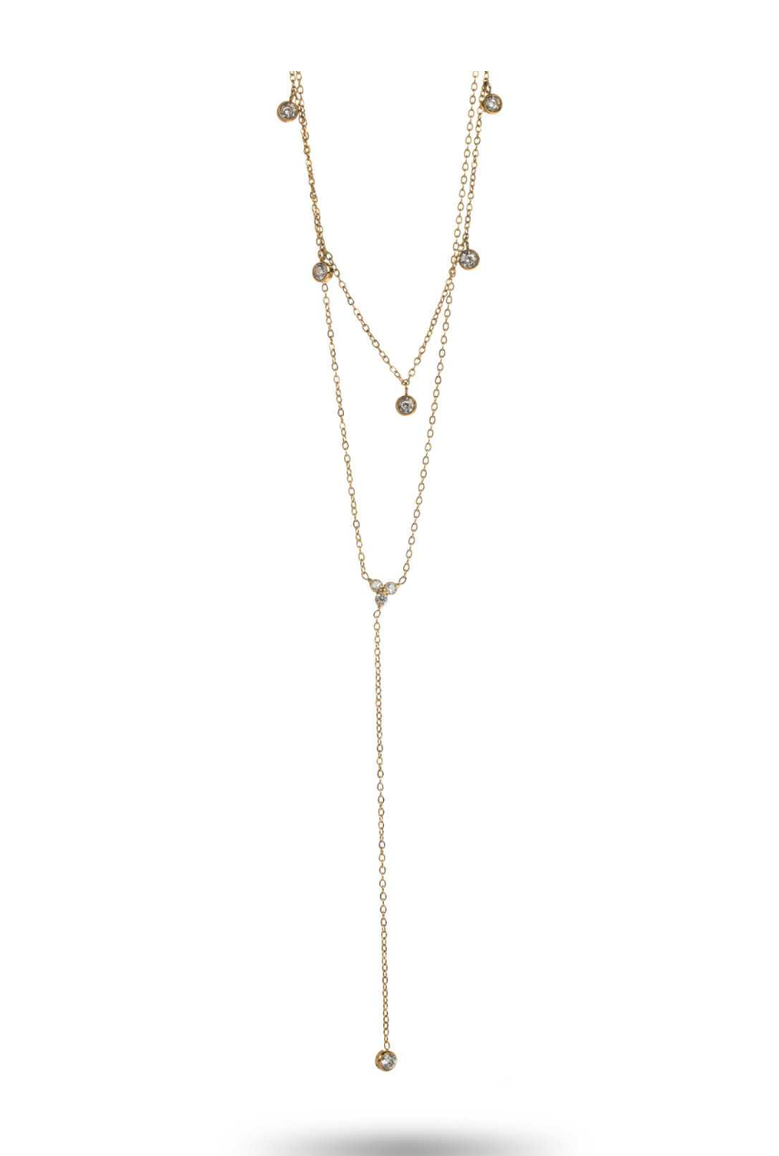 Lien Dubble Diamond Triangle Necklace