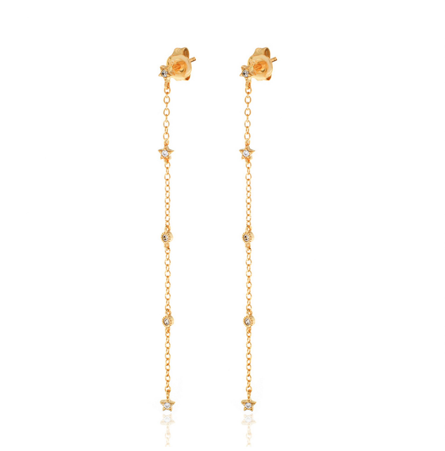 Star Chain Earring Earring-Goud/Zilver