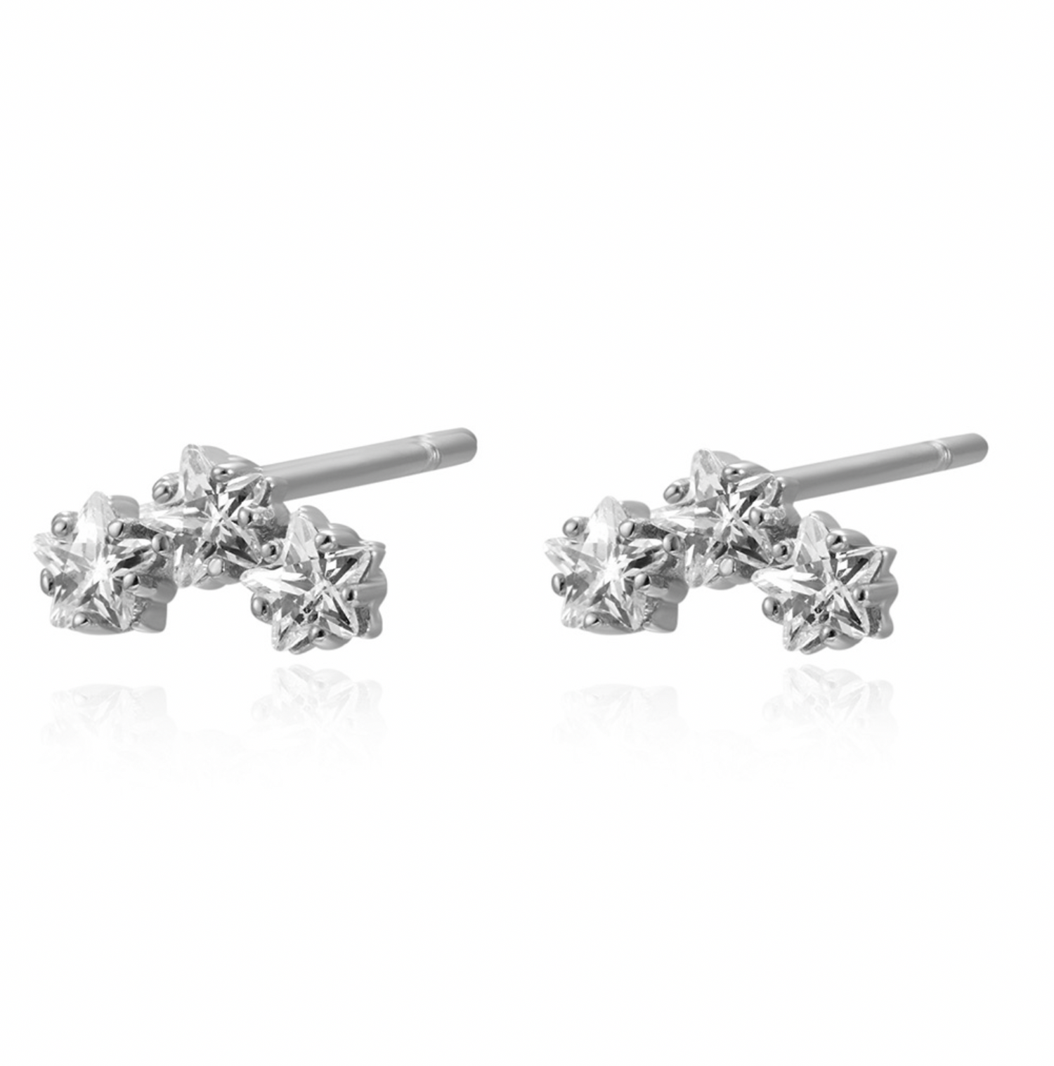 Tripple Little Star Earring Earring-Goud/Zilver