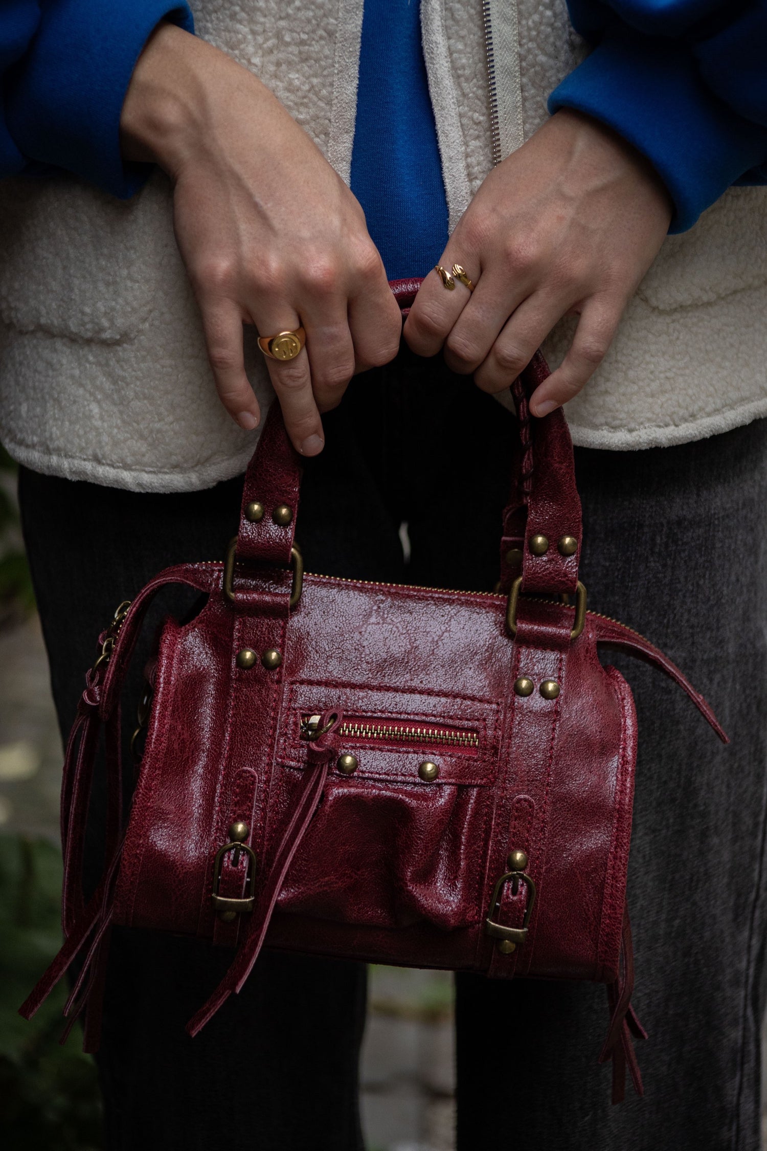 Mini Kate Bags-Bordeaux/Bruin/Donker Blauw
