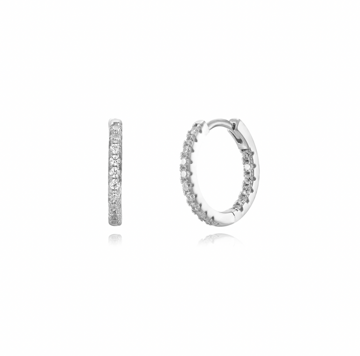 Diamond Hoop Earring 16MM-Goud/Zilver