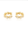 Diamond Square Earcuff-Goud/Groen/Zilver