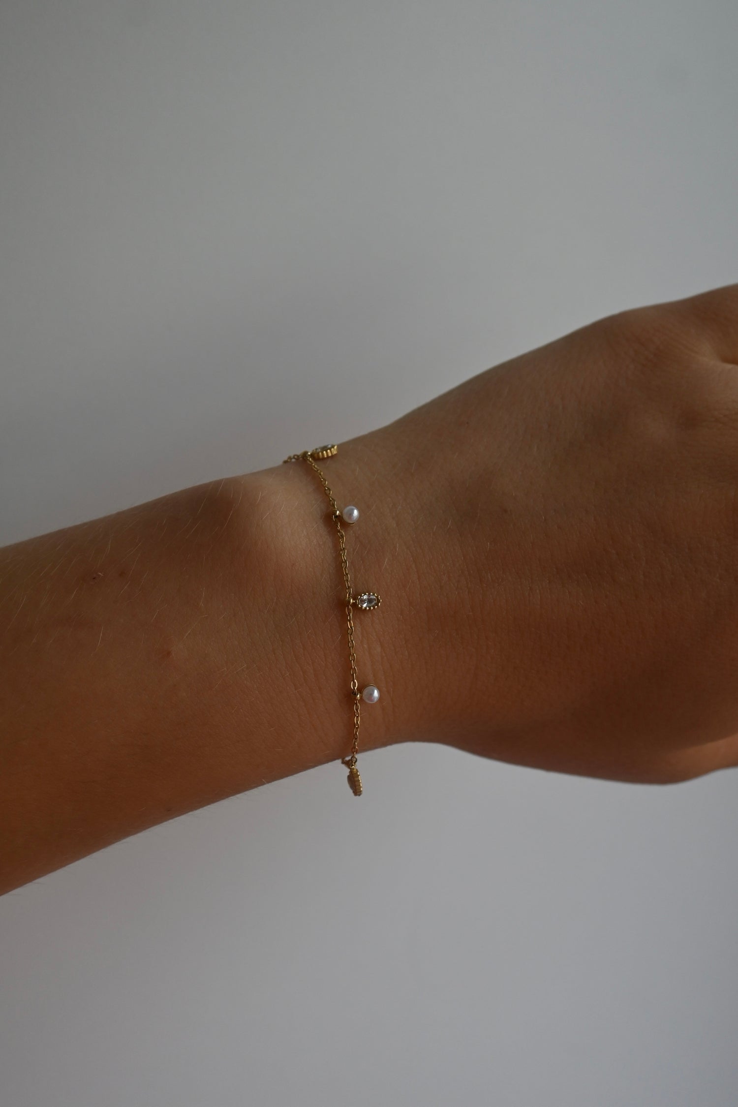 Little Diamond Pearl Bracelet