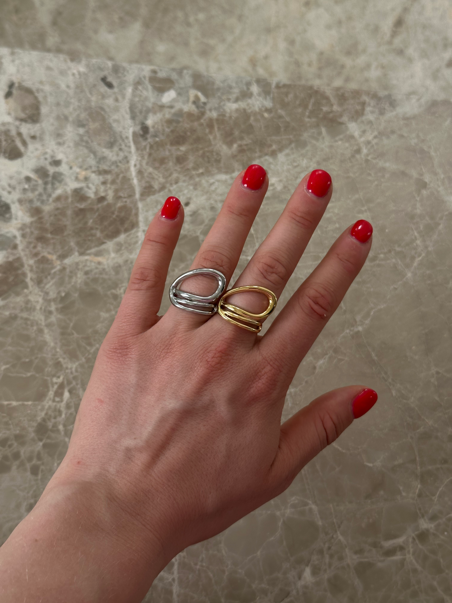Adele Woven Ring-Goud/Zilver