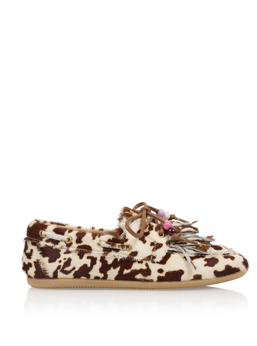 DWRS Latty Fringes Cow Hair Mocassins